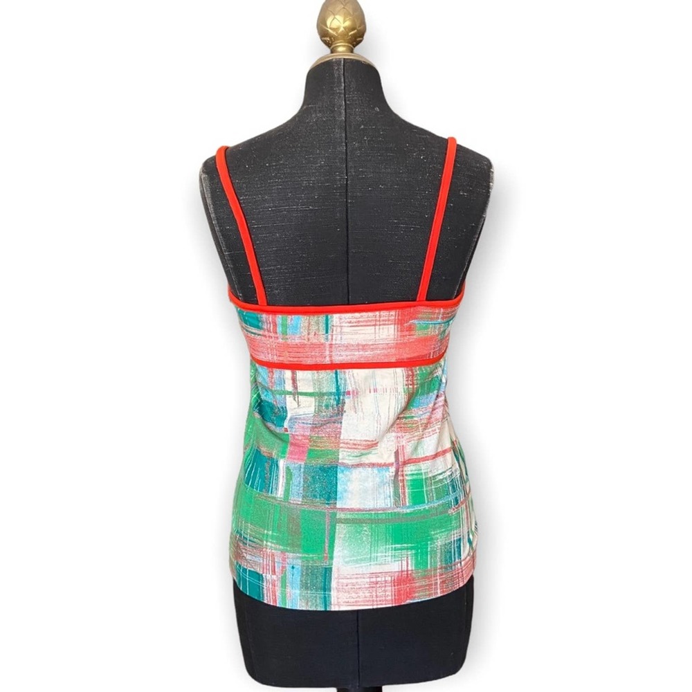 Patagonia Top Tank Cami Plaid Hotline Style Red Orange Green Size Medium - Picture 6 of 8